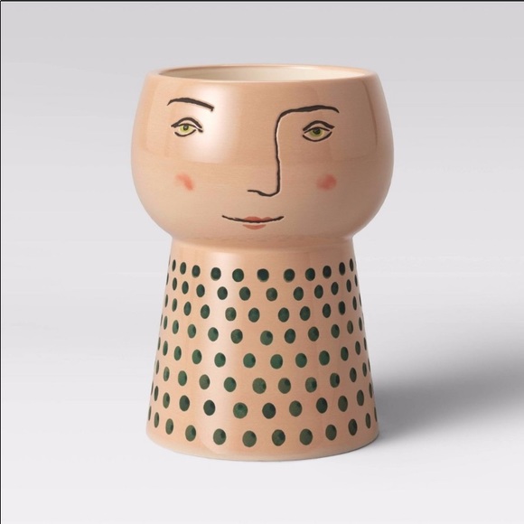 NEW Opalhouse Tan Stoneware Face Planter 4” - Picture 5 of 11